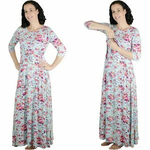 Latched Mama 3/4 sleeve maxi nursing dress.